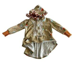 Persnickety Hi Low Ruffle Hooded Jacket Toddler Size 18 Months